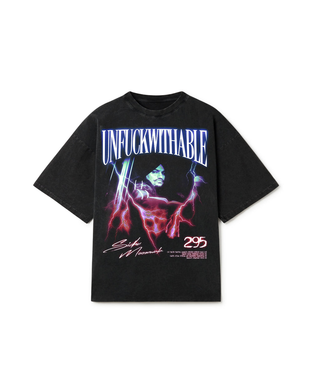 UNFUCKWITHABLE OVERSIZED FADED T-SHIRT BLACK