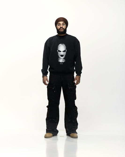 SKI MASK OVERSIZED FADED SWEATSHIRT