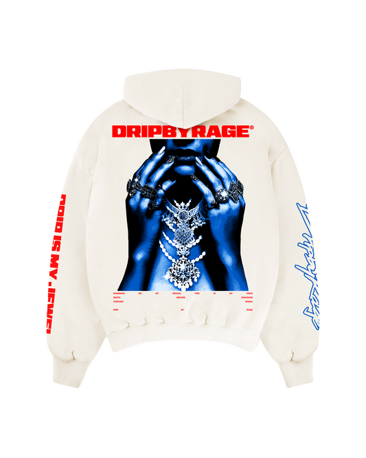 BLUE JEWEL BOXY HOODIE