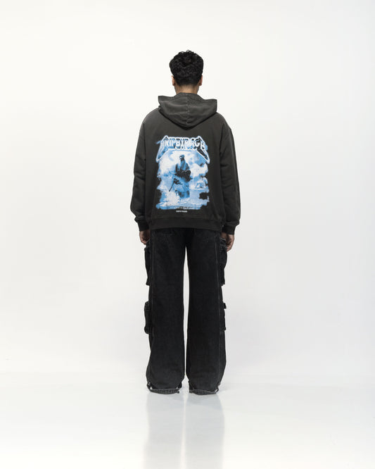 PATH OF SAINT OVERSIZED FADED HOODIE GREY