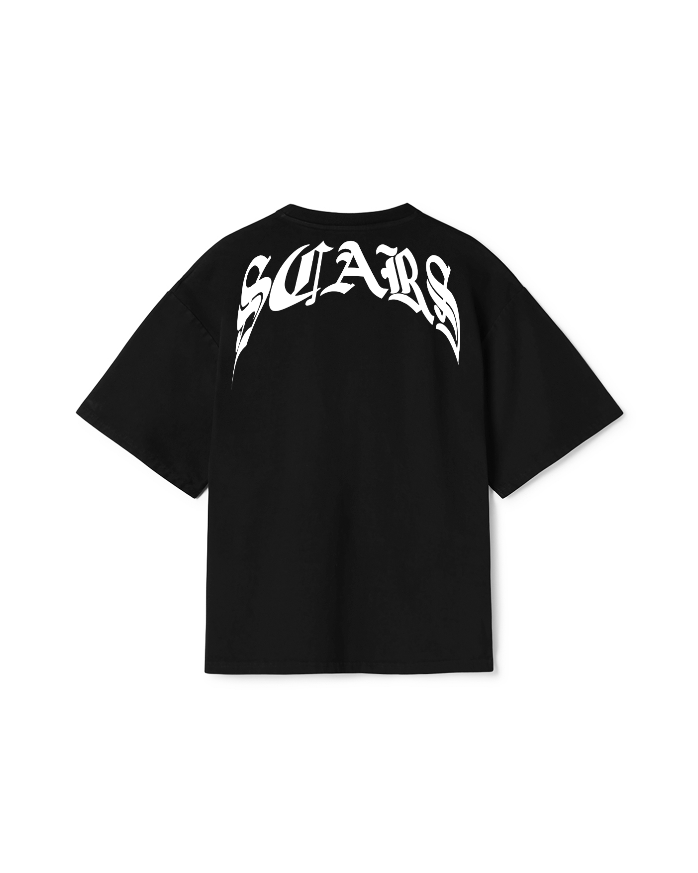 WHITE SCARS T-SHIRT BLACK