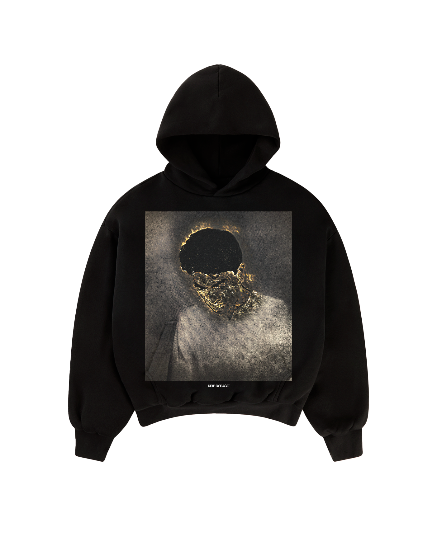 SHIV GOLD BIG PRINT BOXY HOODIE