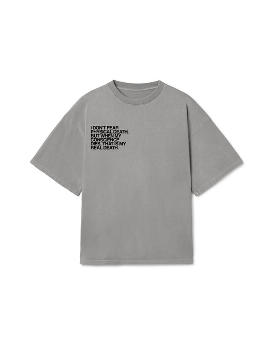 REAL DEATH OVERSIZED T-SHIRT FADED GREY