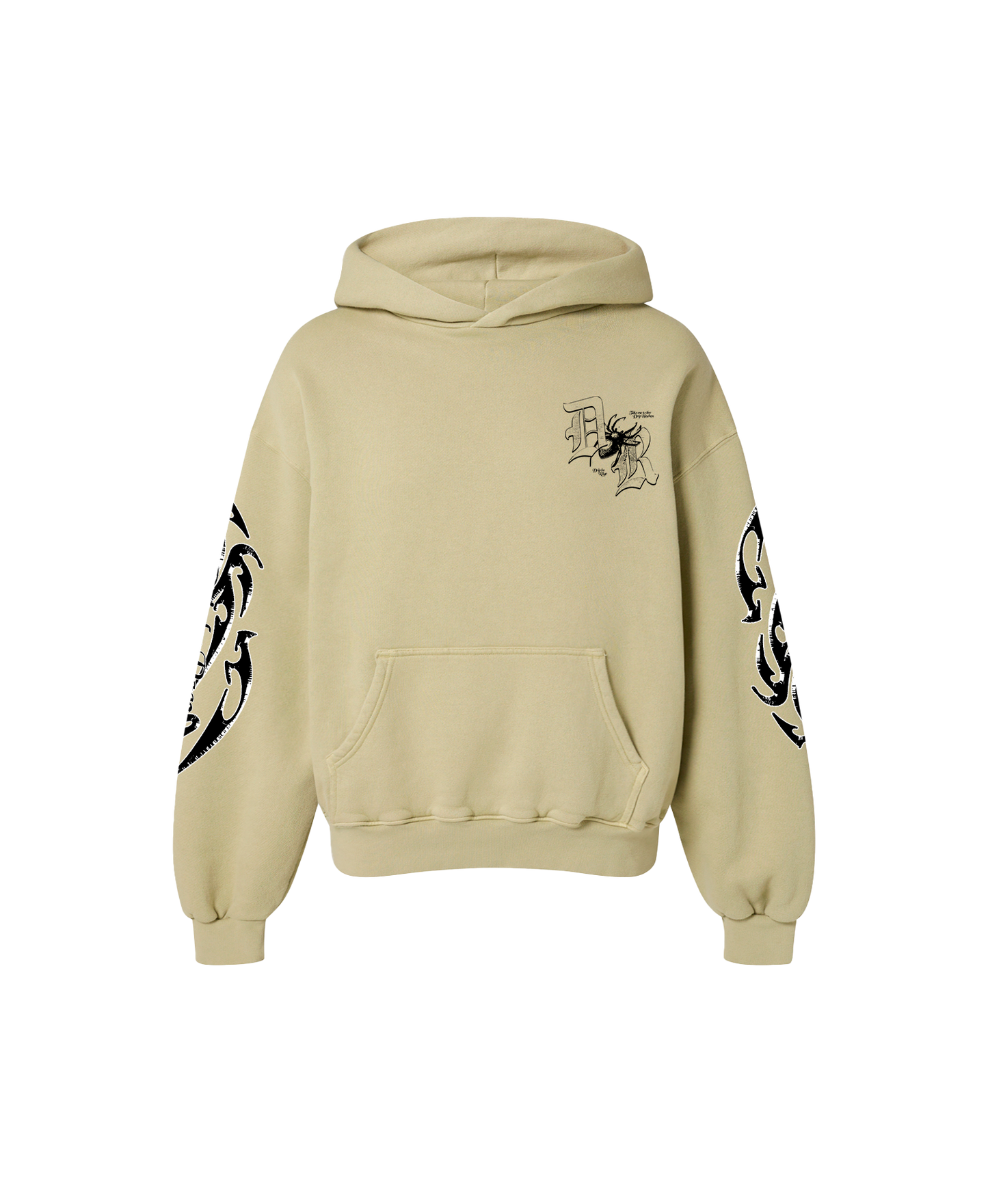 DRIP VISION OVERSIZED FADED HOODIE DESERT