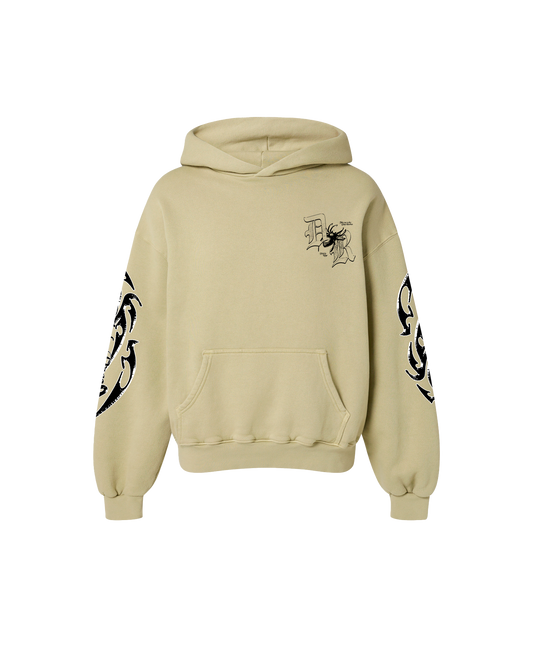 DRIP VISION OVERSIZED FADED HOODIE DESERT