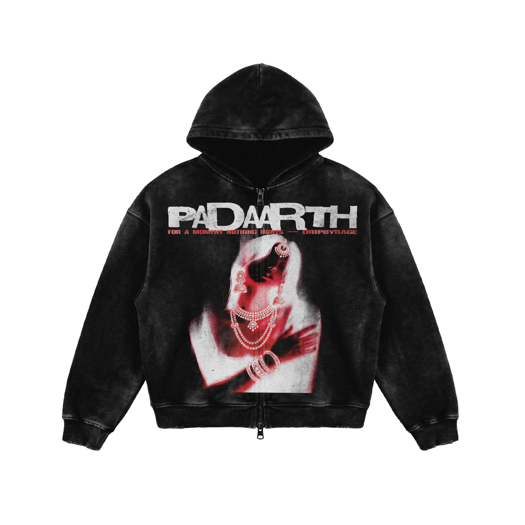 EUPHORIA FADED ZIP-UP HOODIE