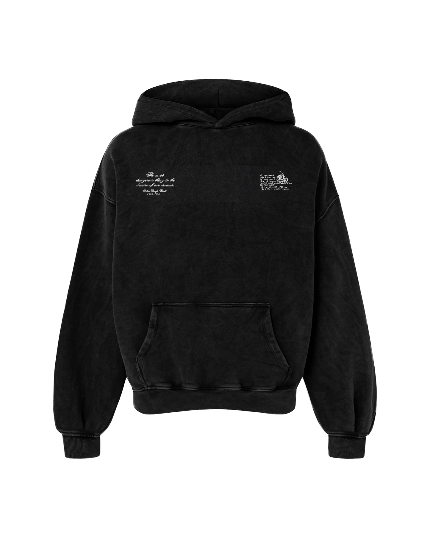 PASH OVERSIZED FADED HOODIE BLACK