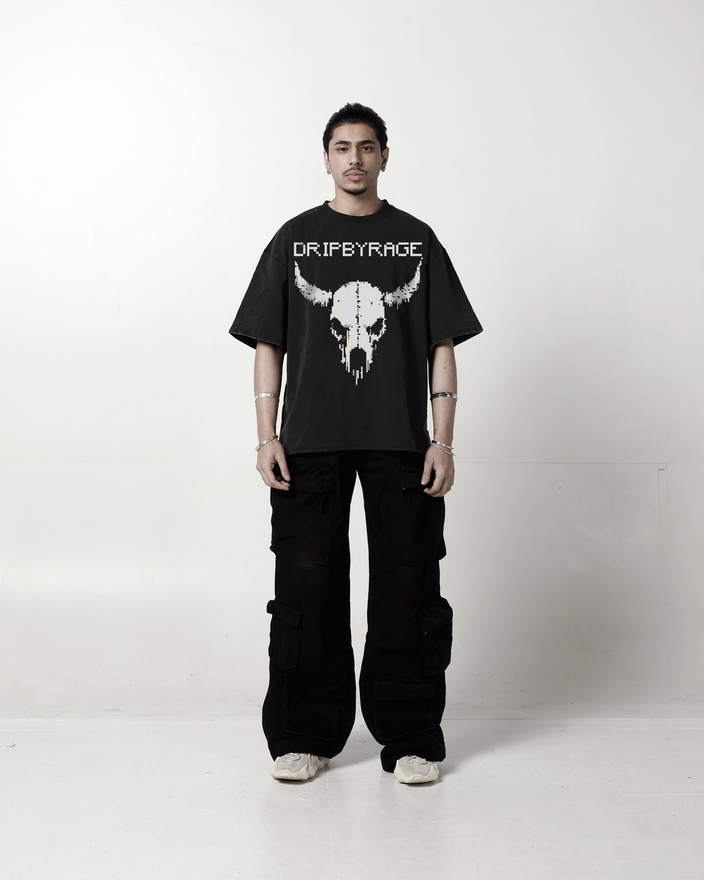 HORNS OVERSIZED FADED T-SHIRT