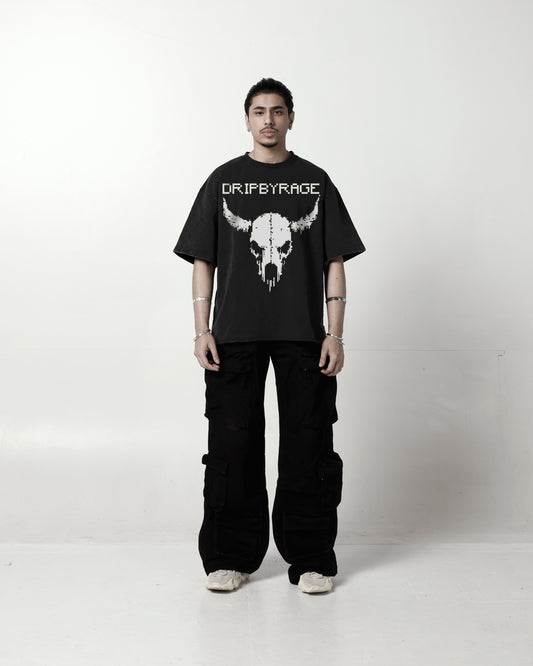 HORNS OVERSIZED FADED T-SHIRT