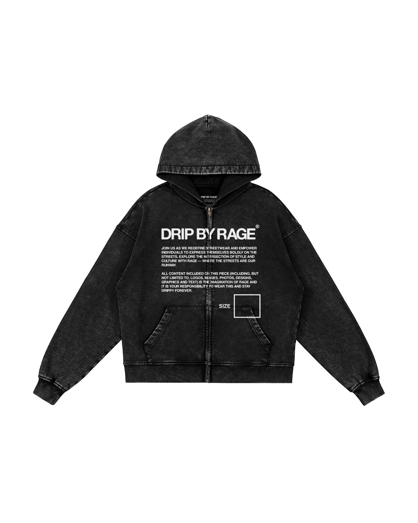 THE LABEL FADED ZIP UP HOODIE