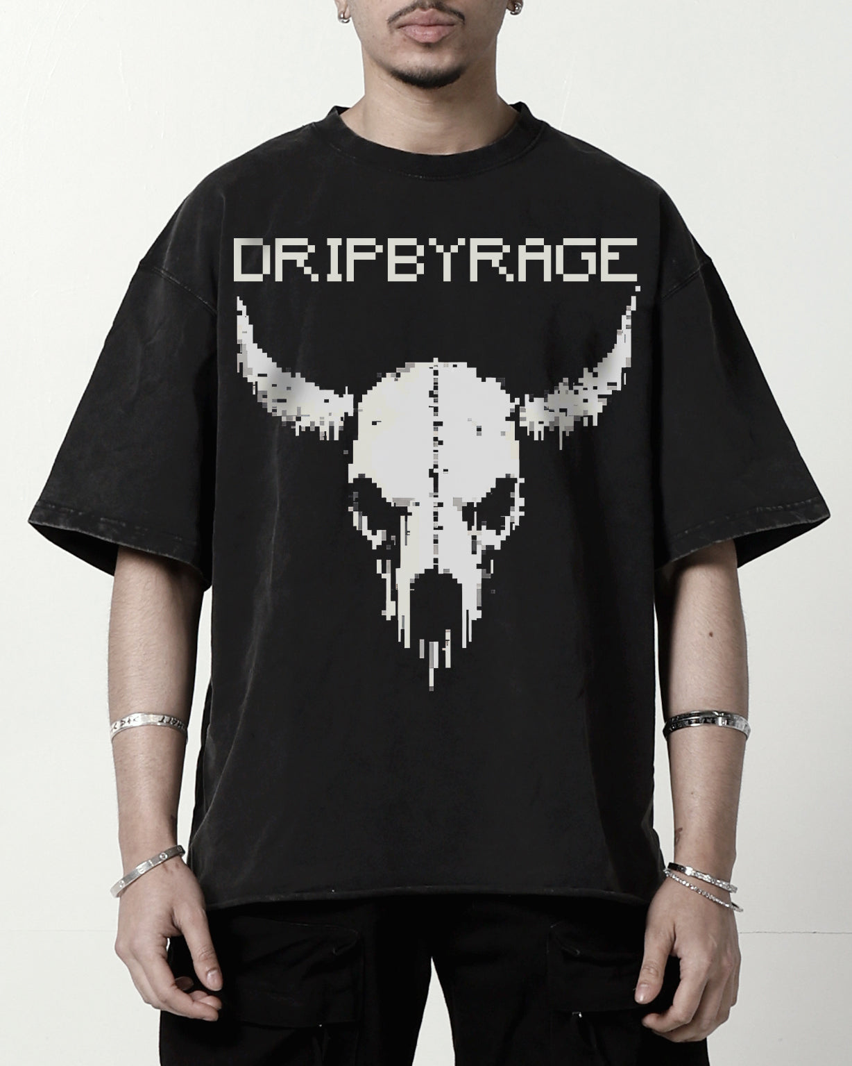 HORNS OVERSIZED FADED T-SHIRT