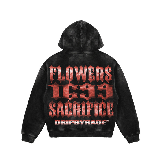 FLOWERS 1699 FADED ZIP-UP HOODIE