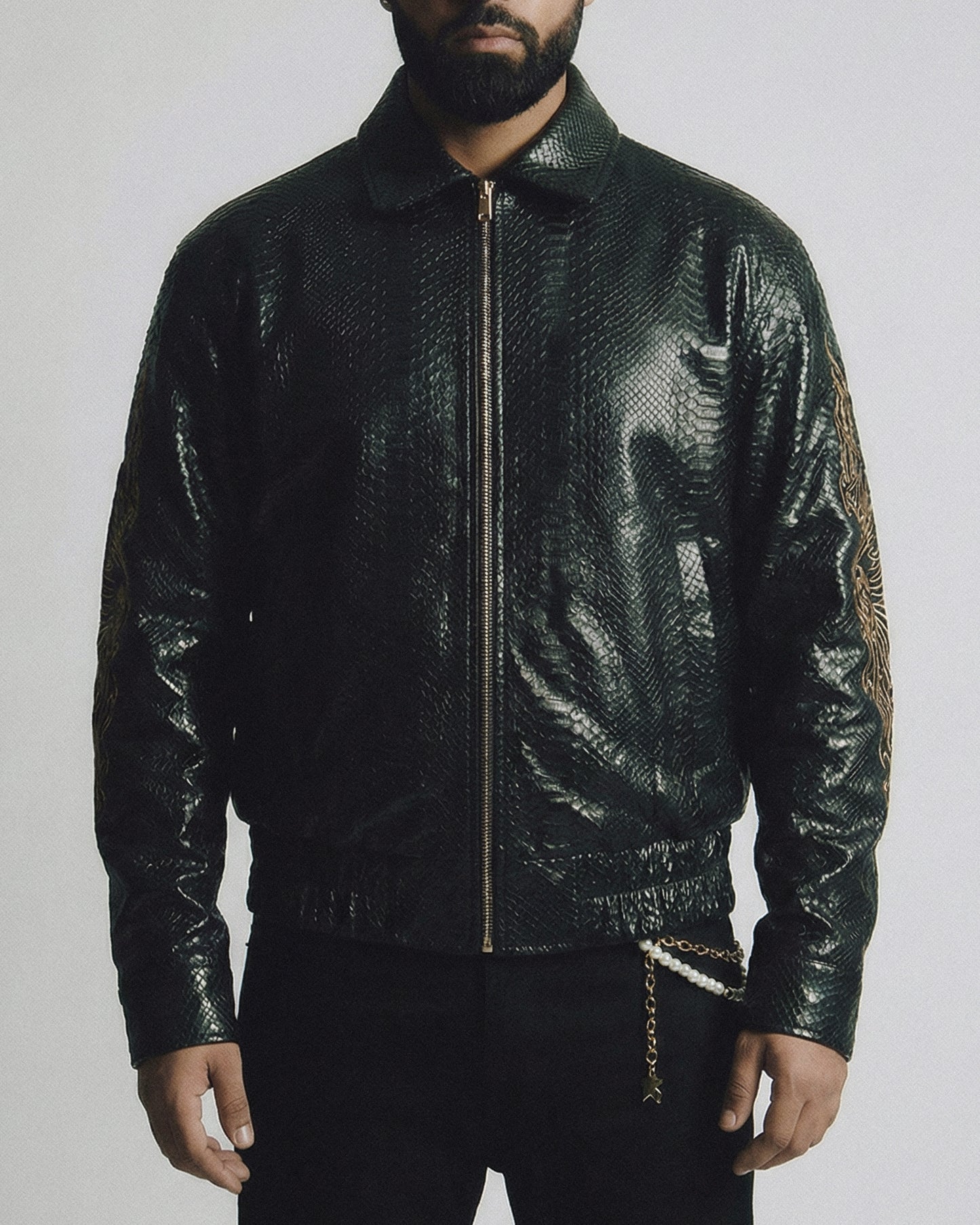 Snakeskin Leather Jacket