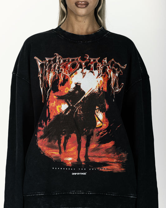 ETERNAL FLAME OVERSIZED FADED SWEATSHIRT