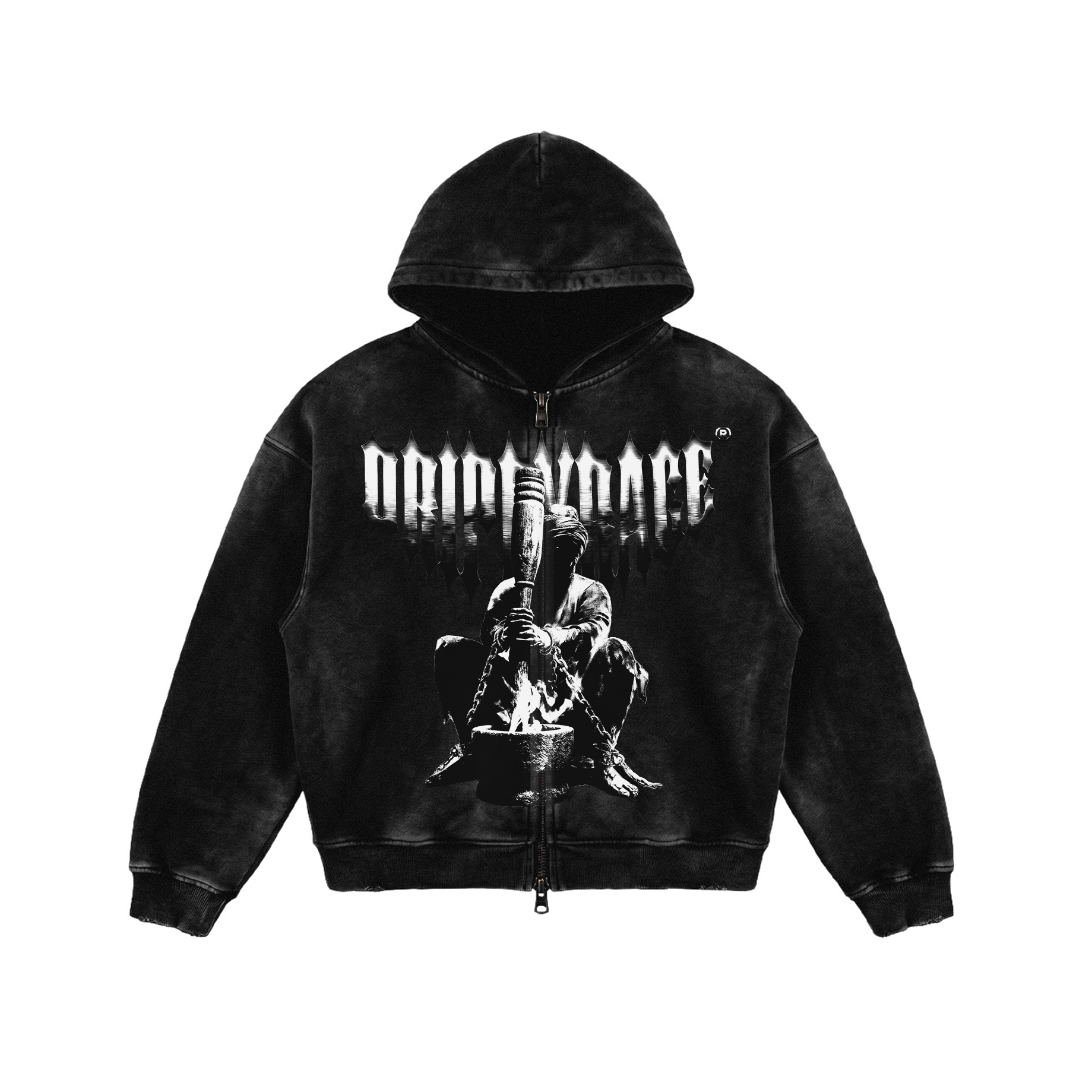 FLOWERS 1699 FADED ZIP-UP HOODIE