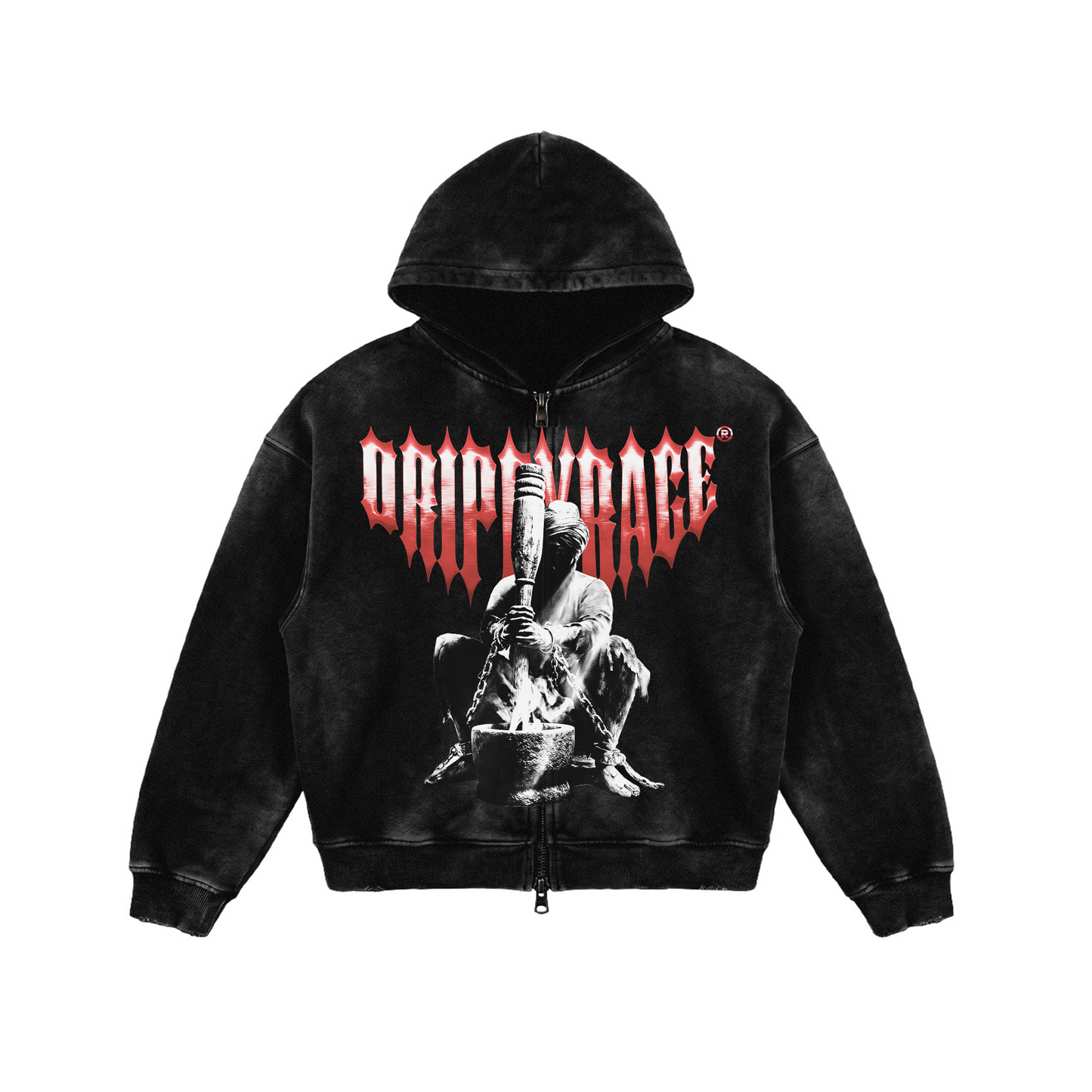 FLOWERS 1699 FADED ZIP-UP HOODIE
