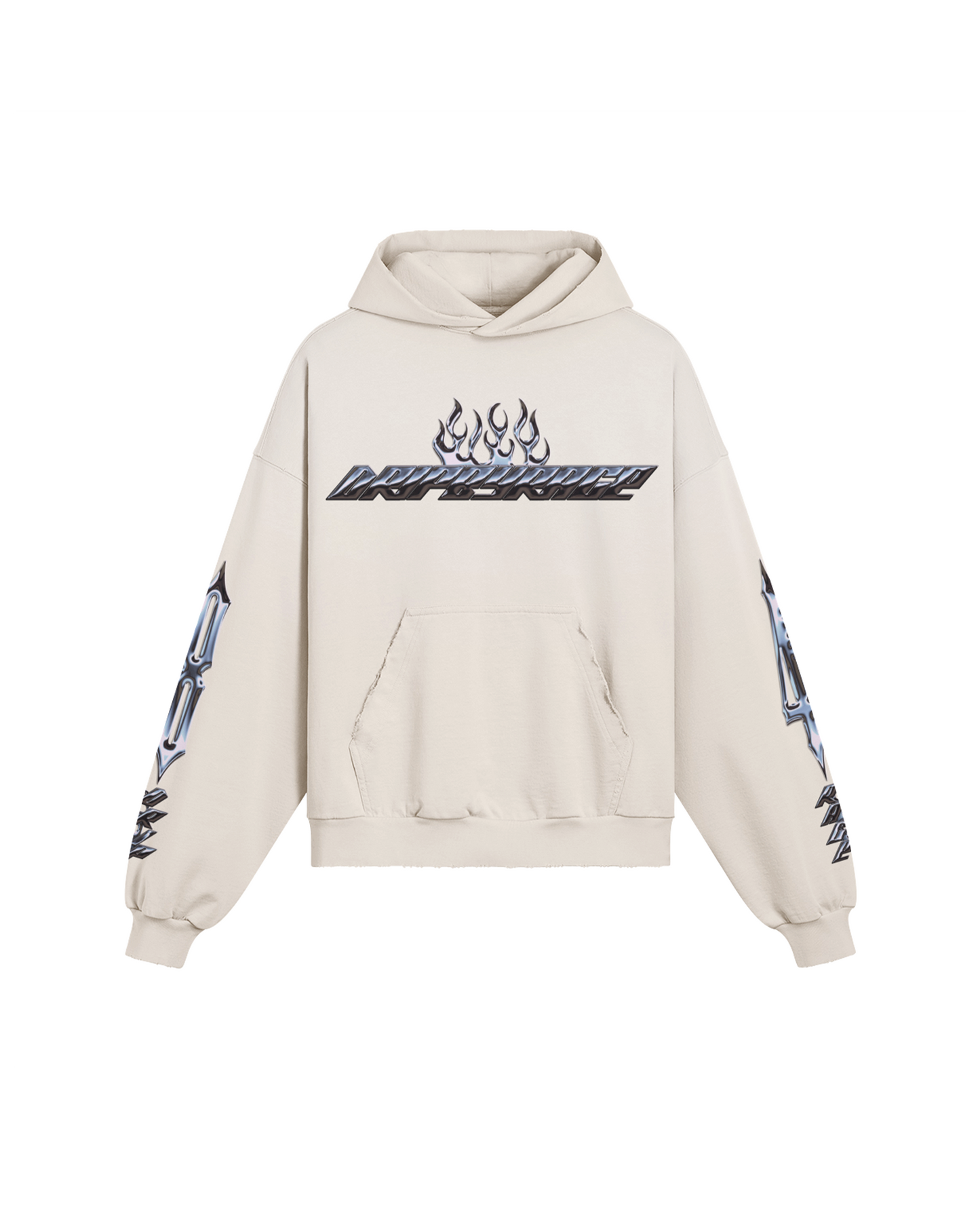 CHROME OF 84 DRIP BOXY DISTRESSED HOODIE