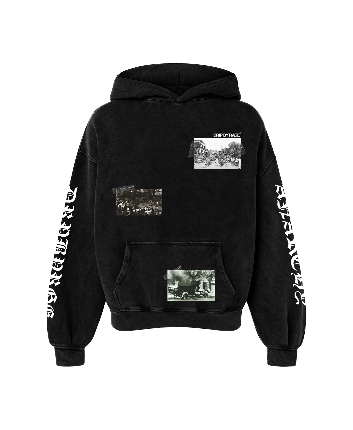 ANARCHY OF 84 OVERSIZED FADED HOODIE