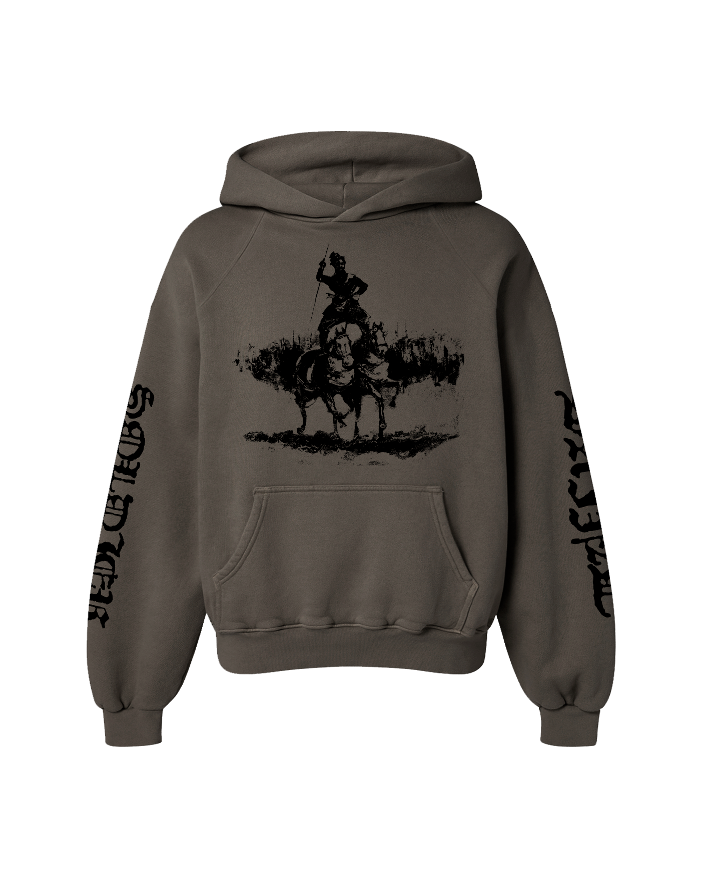 SAINT WARRIOR OVERSIZED FLEECE HOODIE CHARCOAL GREY