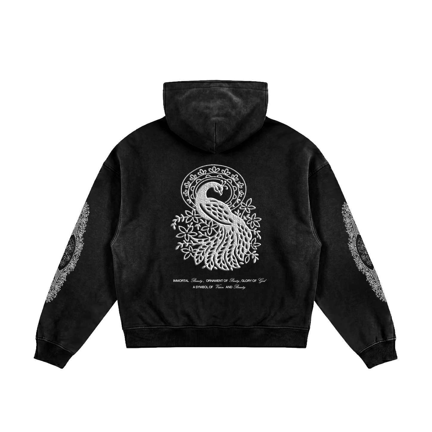 MORNI EMBROIDERED OVERSIZED FADED HOODIE