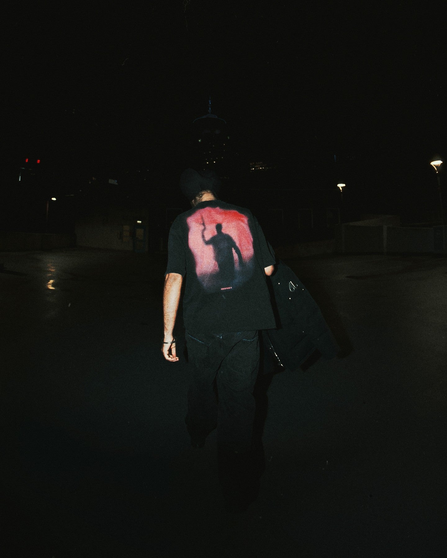 47 RED EDITION OVERSIZED FADED T-SHIRT BLACK