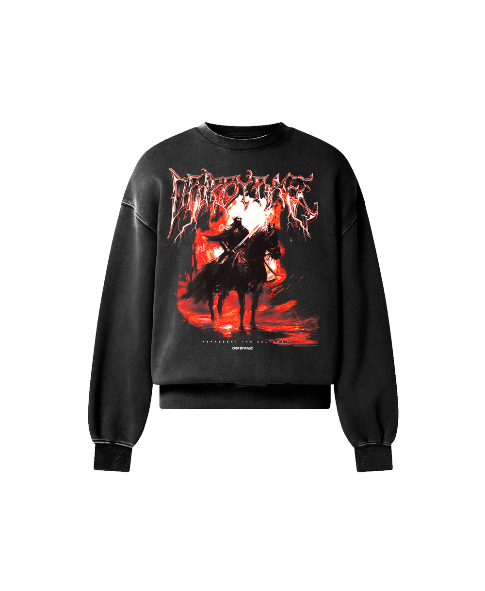 ETERNAL FLAME OVERSIZED FADED SWEATSHIRT