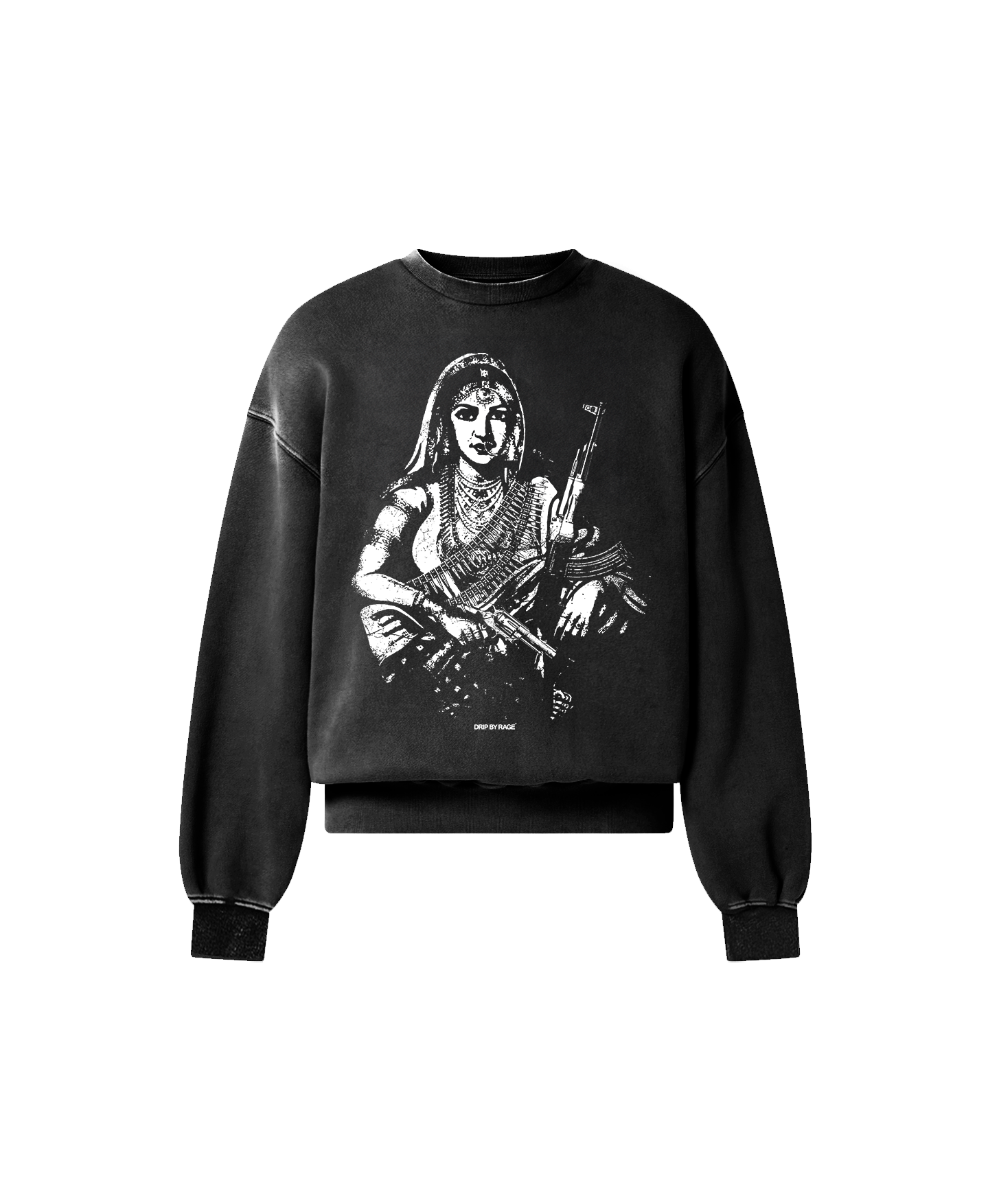 GANGSTER QUEEN II OVERSIZED FADED SWEATSHIRT