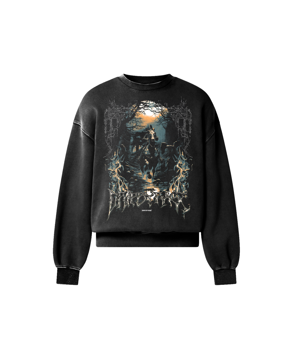 DARK KNIGHT OVERSIZED FADED SWEATSHIRT