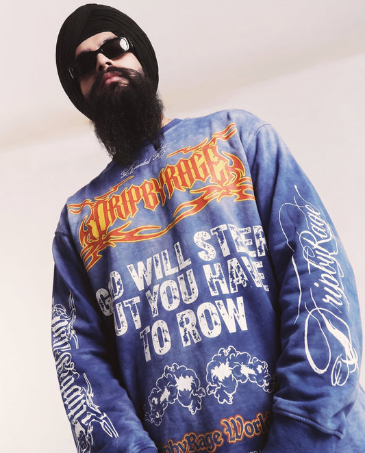 DOUBLE PRAYER FADED WASHED LONG SLEEVE T-SHIRT