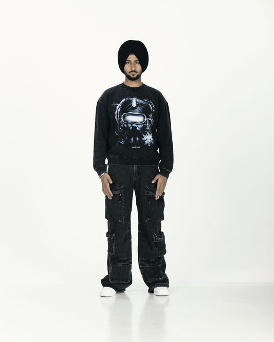 CYBER SINGH OVERSIZED FADED SWEATSHIRT