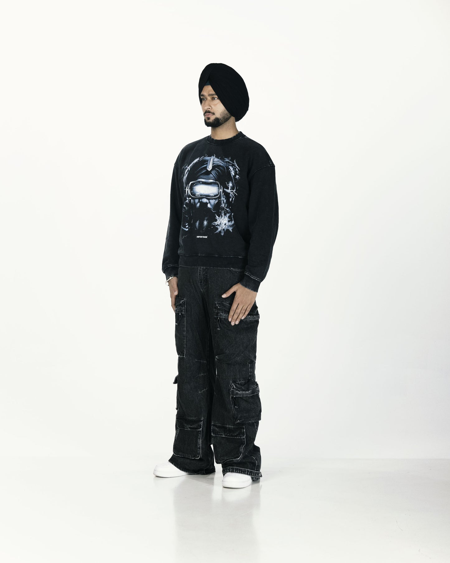 CYBER SINGH OVERSIZED FADED SWEATSHIRT