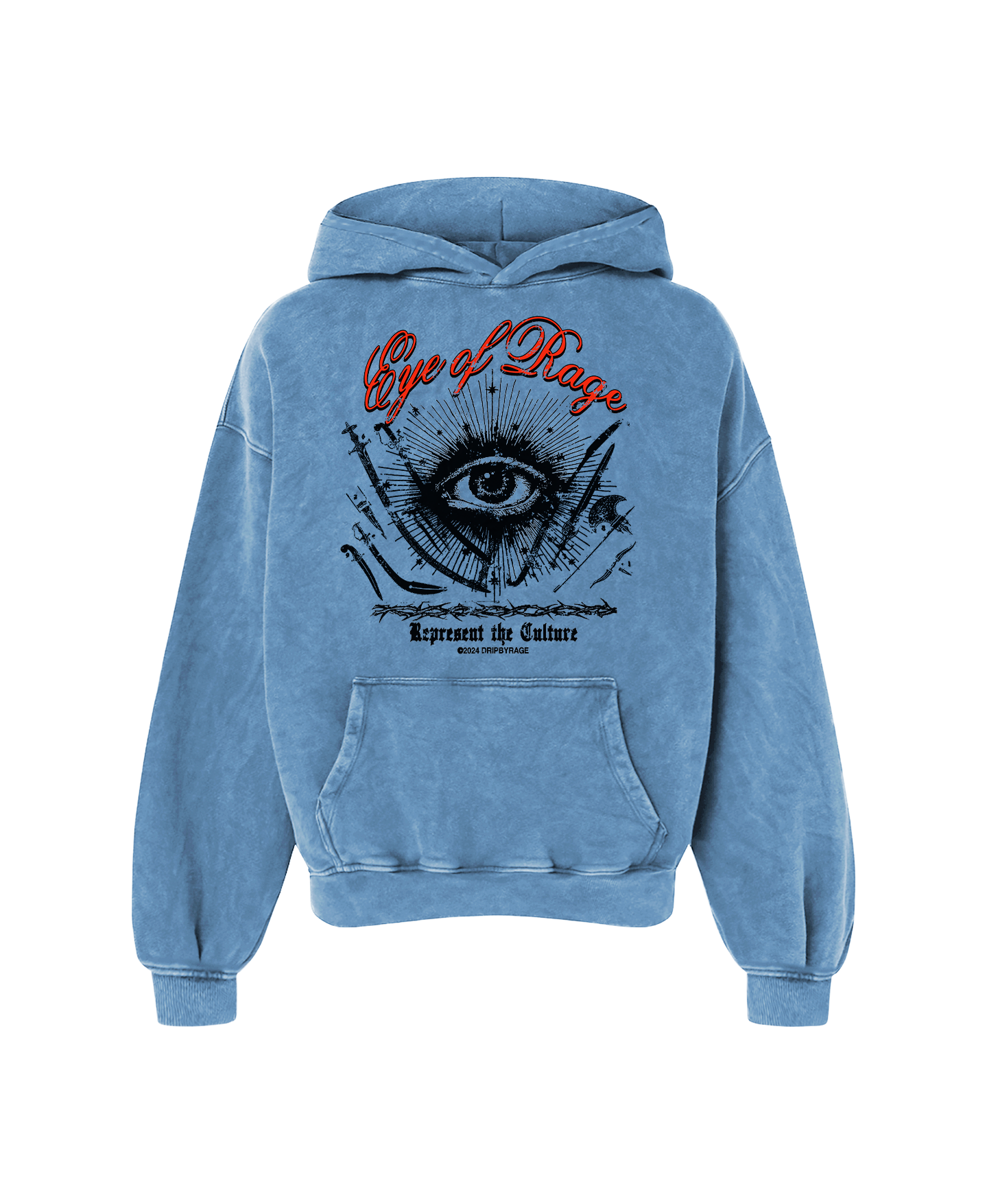 EYE OF RAGE OVERSIZED WASHED HOODIE