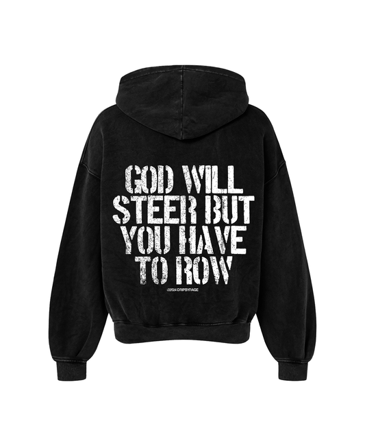 GOD WILL STEER OVERSIZED FADED HOODIE