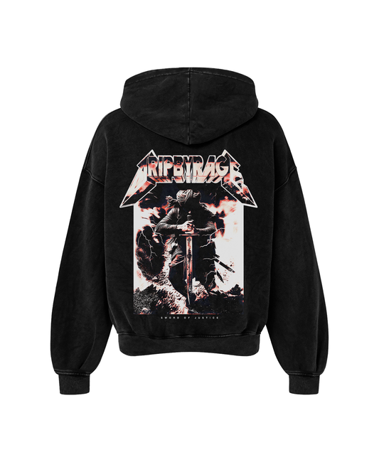 SWORD OF JUSTICE OVERSIZED FADED HOODIE