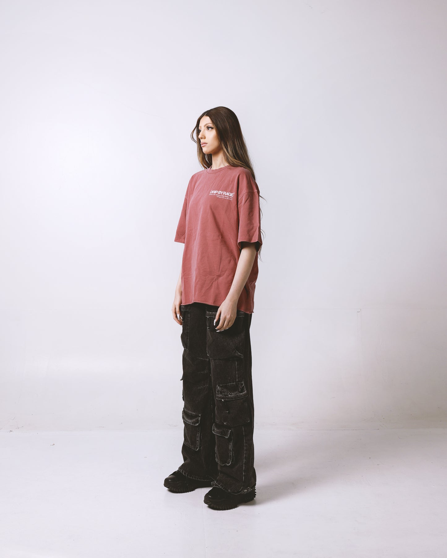 DRIP CLUB OVERSIZED FADED T-SHIRT RED