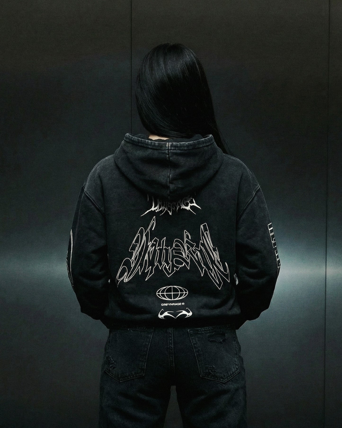 RAGE RACING OVERSIZED FADED HOODIE
