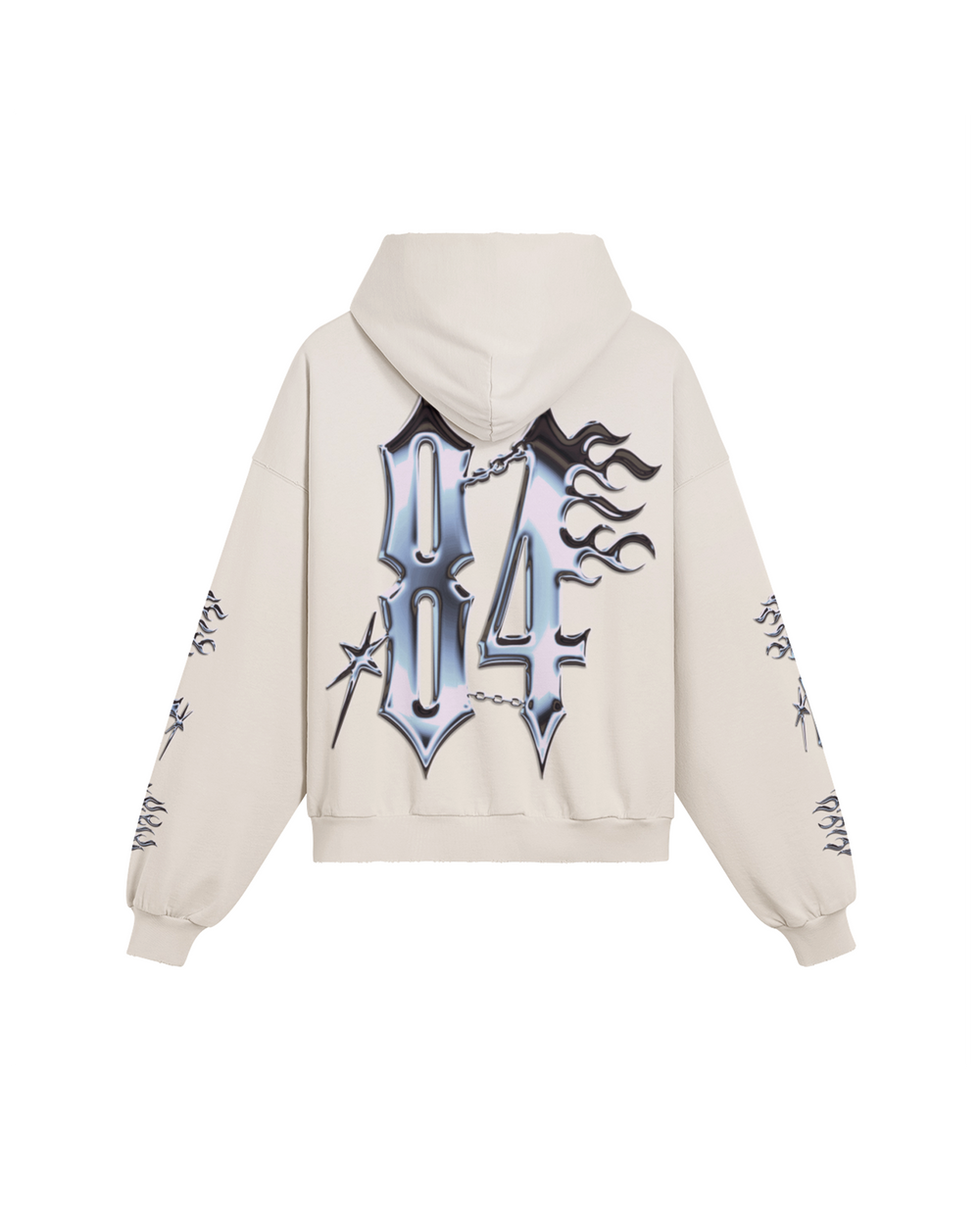 CHROME OF 84 DRIP BOXY DISTRESSED HOODIE