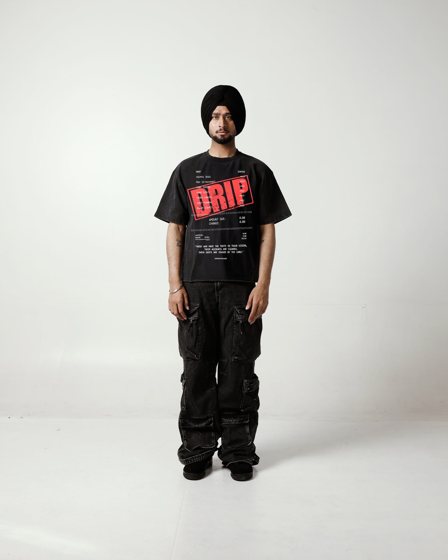 DEBTS OVERSIZED FADED T-SHIRT