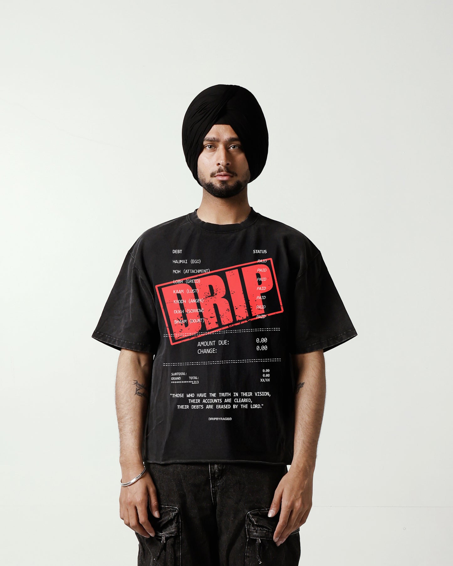DEBTS OVERSIZED FADED T-SHIRT