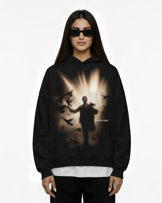 SHIV BIRDS BOXY BIG PRINT HOODIE