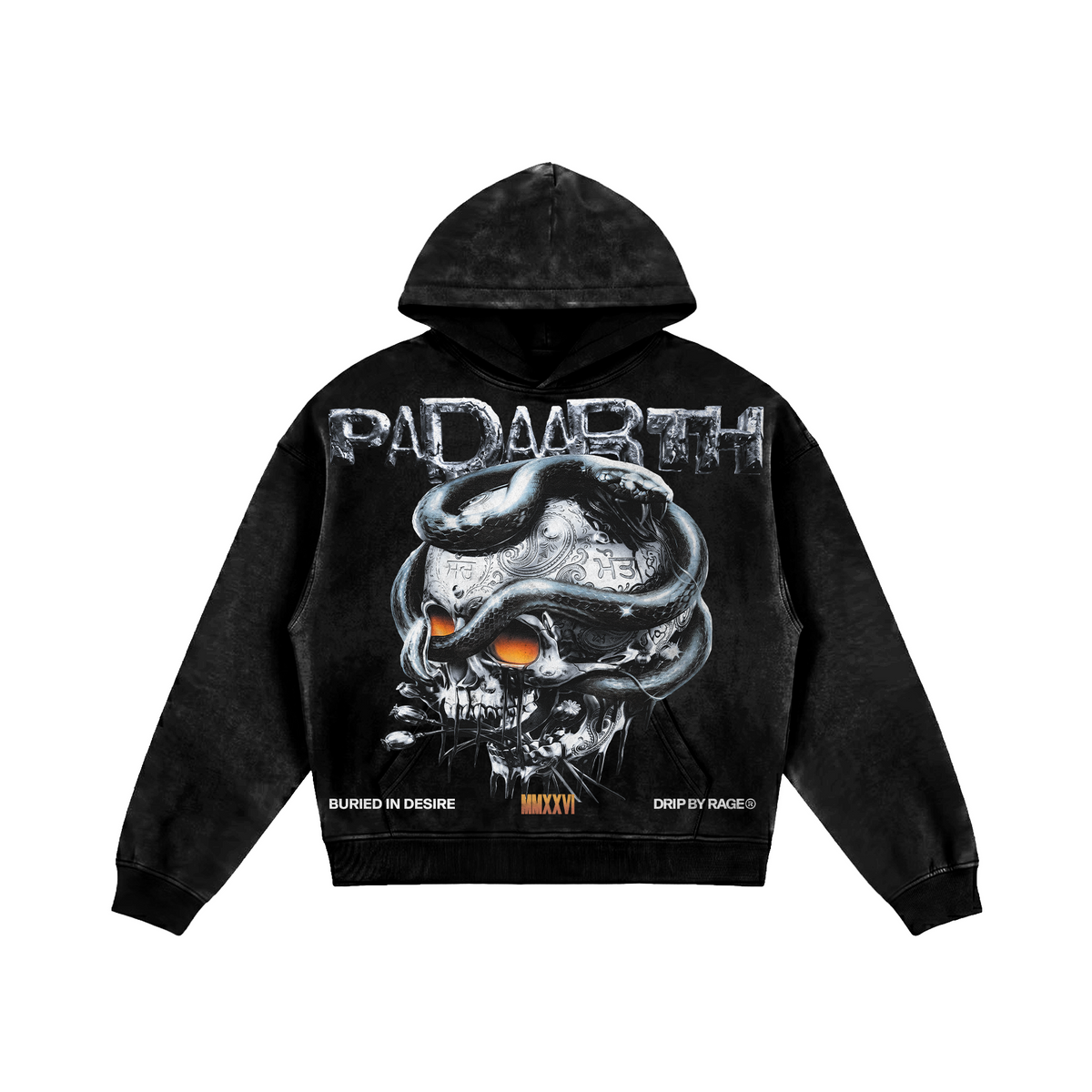 BLACK HEAVEN FADED ZIP-UP HOODIE