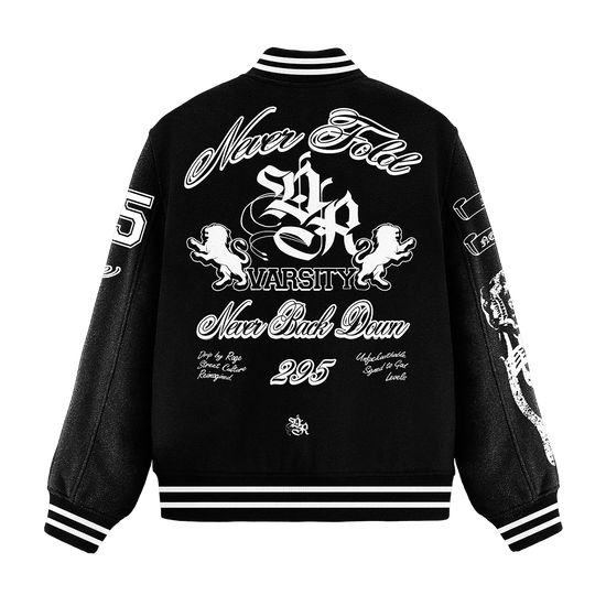 NEVER FOLD ULTIMATUM VARSITY BOMBER JACKET – Drip by Rage