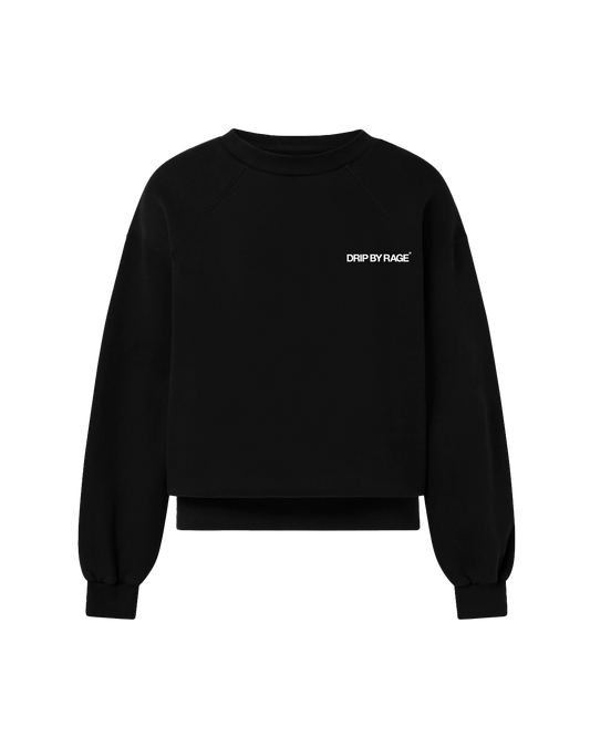 BLACK OVERSIZED FLEECE SWEATSHIRT BLACK