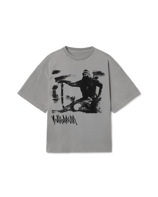 BAHADUR OVERSIZED FADED T-SHIRT GREY