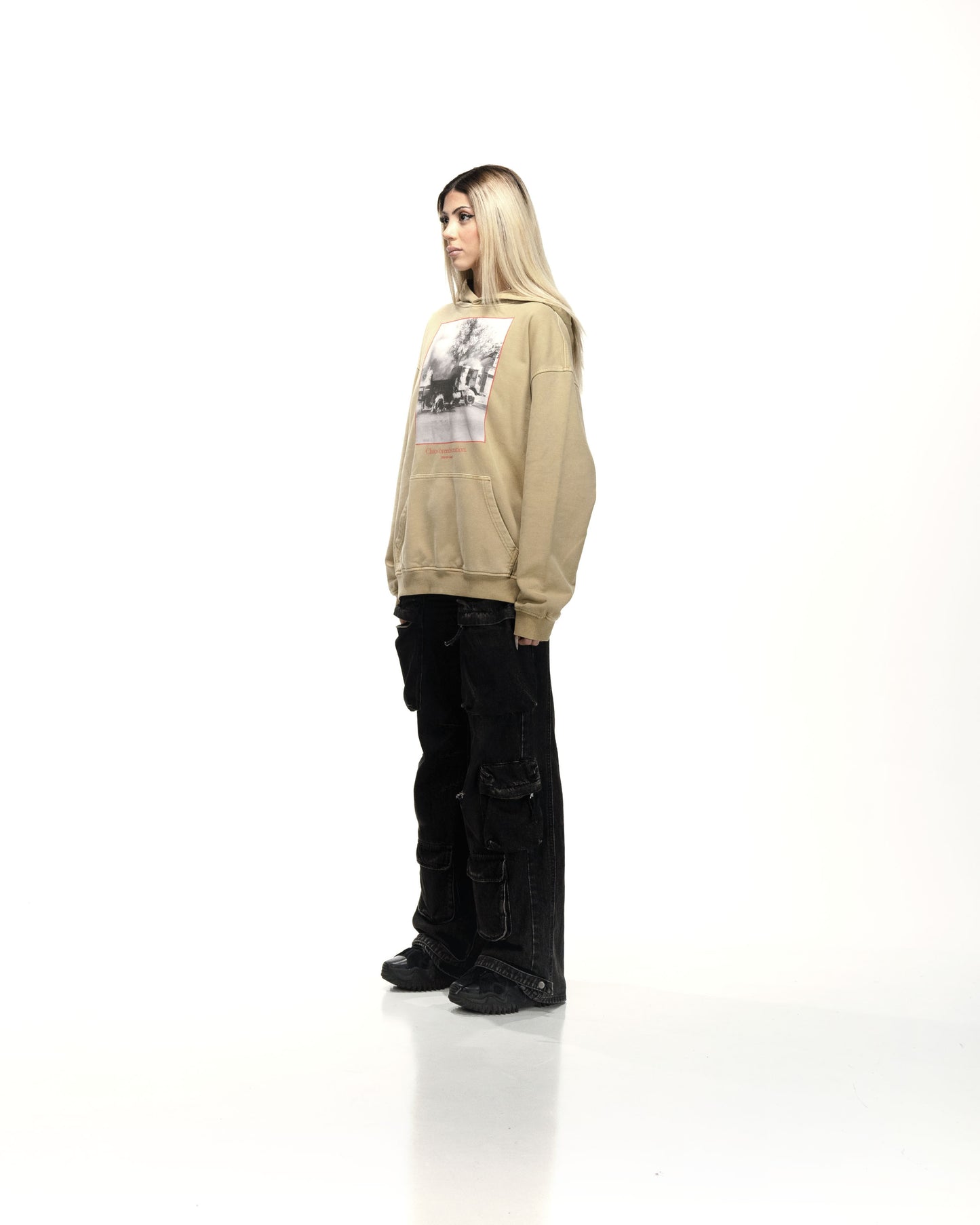 CHAOS OVERSIZED FADED HOODIE