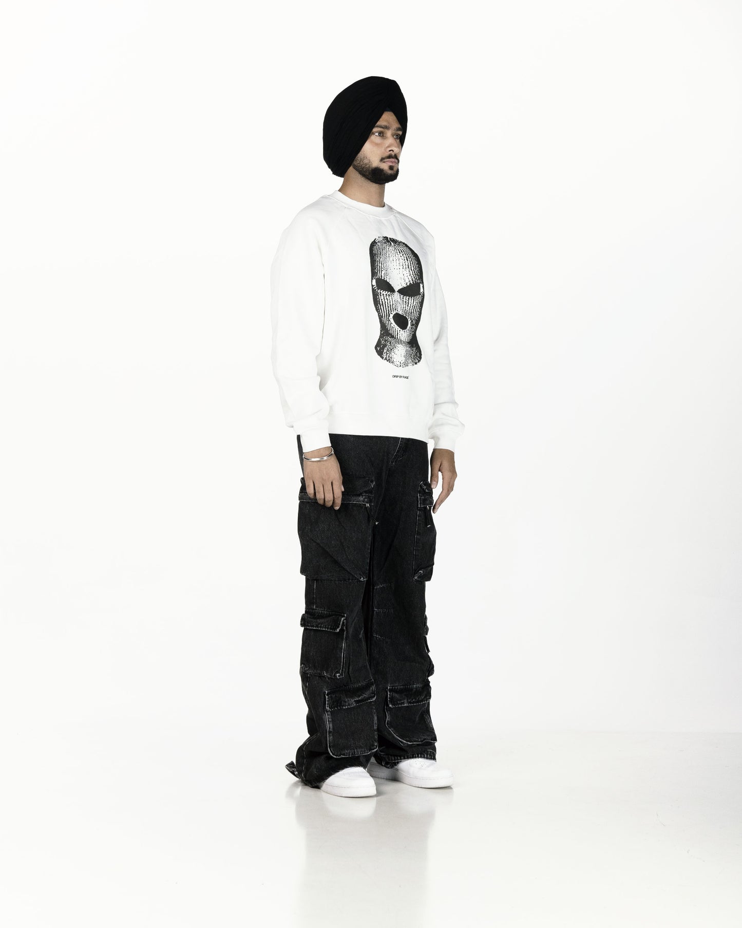 SKI MASK OVERSIZED SWEATSHIRT WHITE