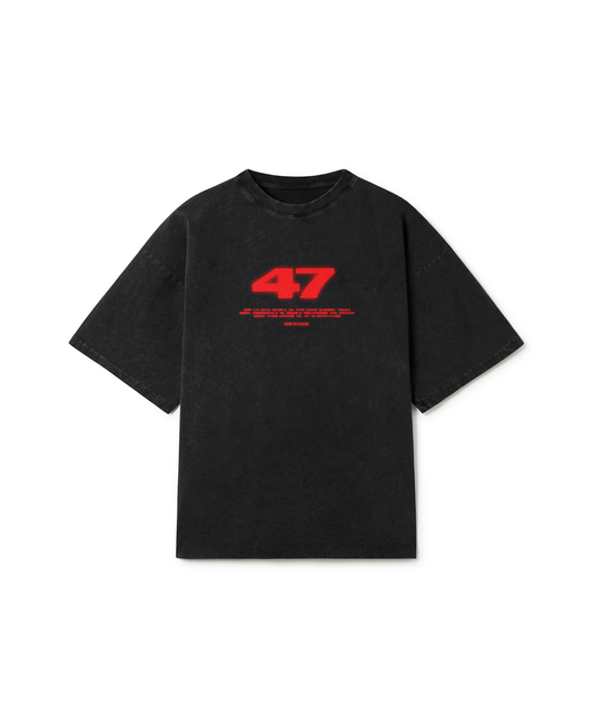 47 RED EDITION OVERSIZED FADED T-SHIRT BLACK