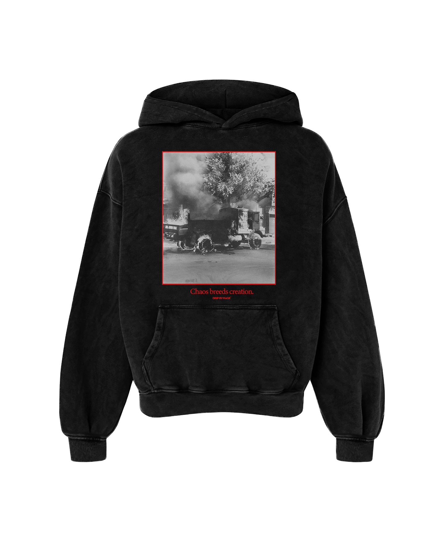 CHAOS OVERSIZED FADED HOODIE