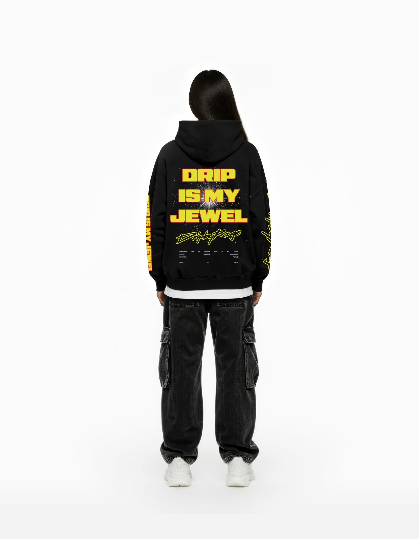 DRIP IS MY JEWEL BIG PRINT BOXY HOODIE