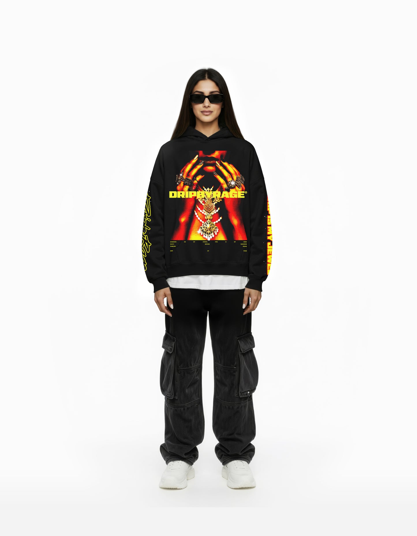 DRIP IS MY JEWEL BIG PRINT BOXY HOODIE